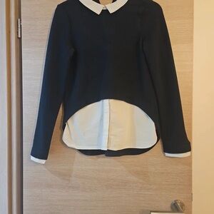 Chic Black and White Women's Blouse